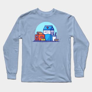 Breakfast Time Cartoon Vector Icon Illustration Long Sleeve T-Shirt